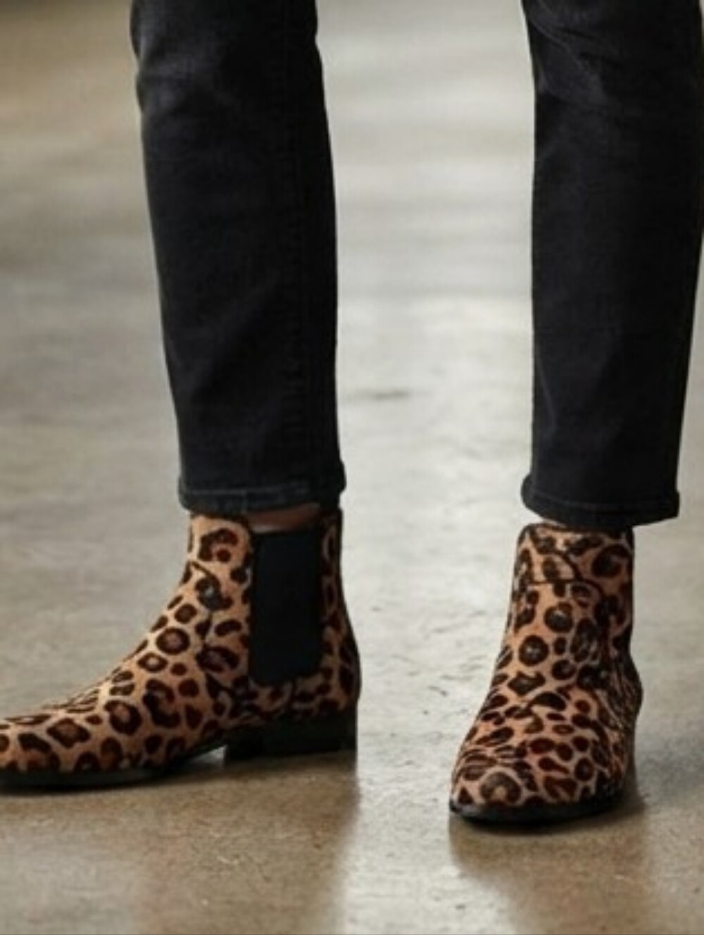 INC International Concepts Thames Cheetah Calf Hair Chelsea Boots Men's Size 10